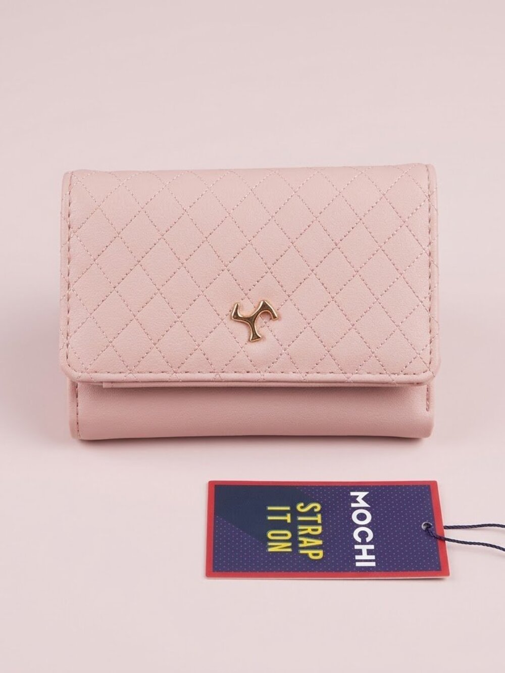 NWT Mochi Blush Pink Quilted Compact Wallet